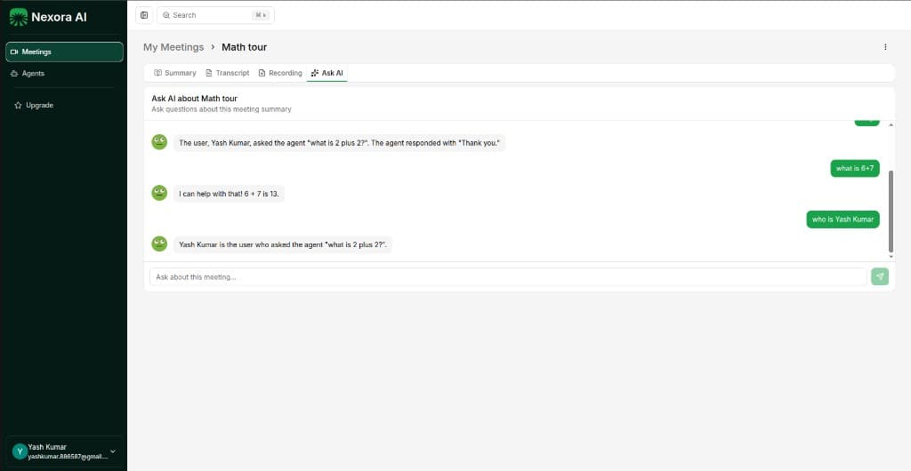 Ask AI about meetings
