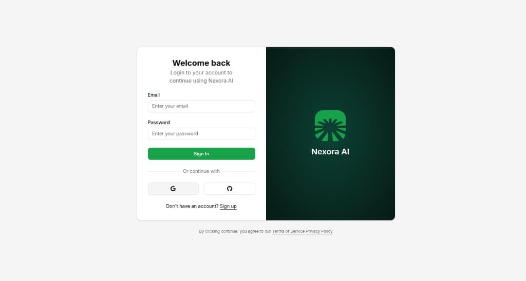 Sign in to Nexora AI